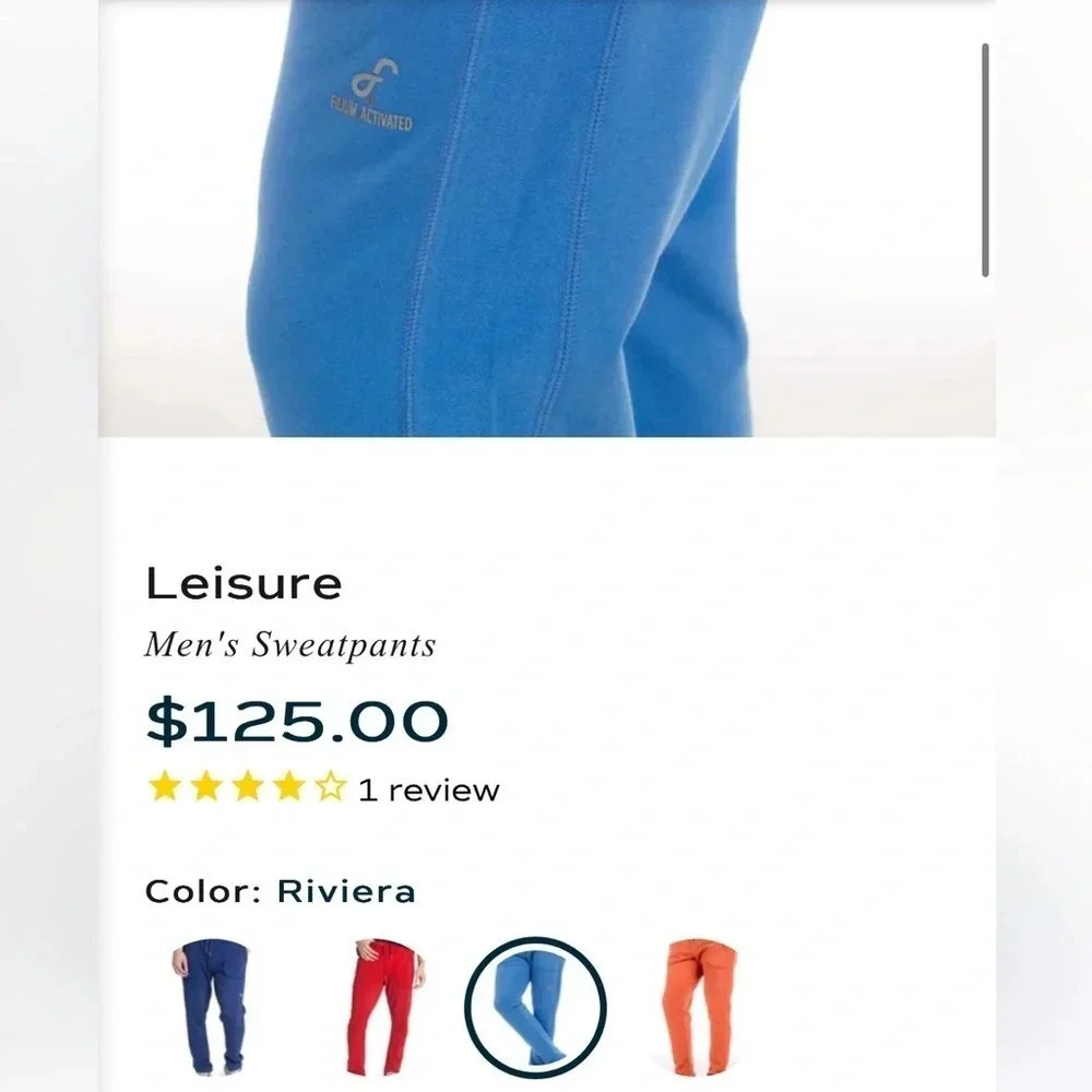 Ably Filium Tech Sweatpants Men’s Blue Performance Joggers Athleisure Stretch - Picture 9 of 11